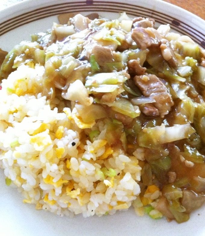 キャベツと豚肉の♥あんかけ肉チャーハン♫-レシピのメイン写真