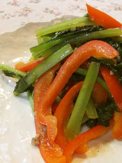 小松菜とパプリカのアンチョビソテー☆-レシピのメイン写真