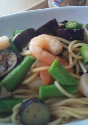 ☆なすとオクラのバターしょうゆパスタ☆-レシピのメイン写真