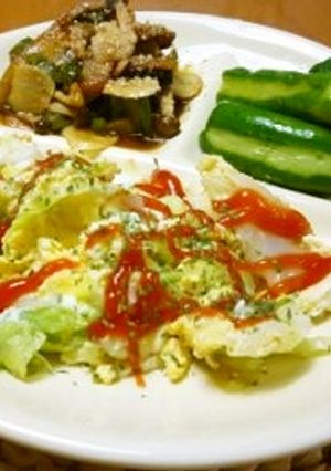 朝ごはん☆ふわふわキャベツの卵焼き♪-レシピのメイン写真
