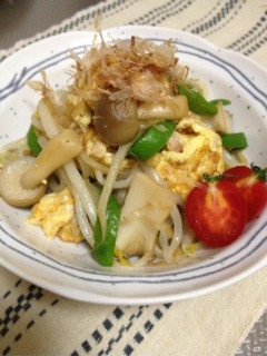 もやしとキノコのツナたま炒め-レシピのメイン写真