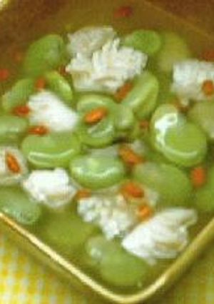 薬膳　クコ入りそら豆とイカの炒め物-レシピのメイン写真