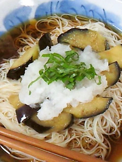 我が家の夏の定番♪揚げ茄子のぶっかけ素麺-レシピのメイン写真
