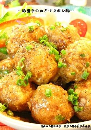 ■サクッ♪ジュわ!豚団子のねぎマヨポン酢-レシピのメイン写真