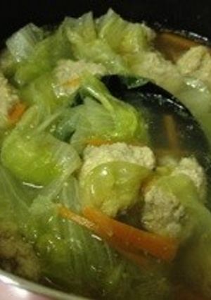 レタスと肉団子のスープ(中華風)-レシピのメイン写真
