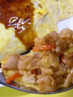大阪名物♪焼きそばめしオムレツ♪簡単♪5-レシピのメイン写真