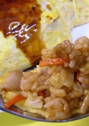 大阪名物♪焼きそばめしオムレツ♪簡単♪5-レシピのメイン写真