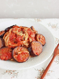 なすとしめじのクミントマトソースパスタ。-レシピのメイン写真