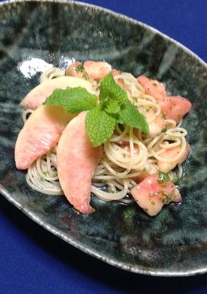 桃パスタ-レシピのメイン写真