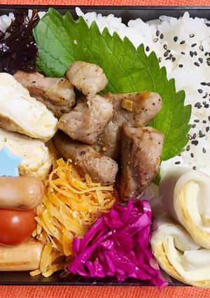 3/23豚ロースガーリック醤油味弁当-レシピのメイン写真