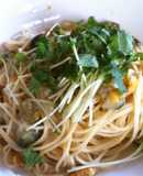アワビと雲丹の缶詰☆いちご煮でパスタ