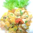鶏肉オレンジ煮込みトースト丼