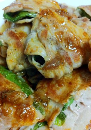 青じそでさっぱり☆肉巻き　梅肉ソース-レシピのメイン写真