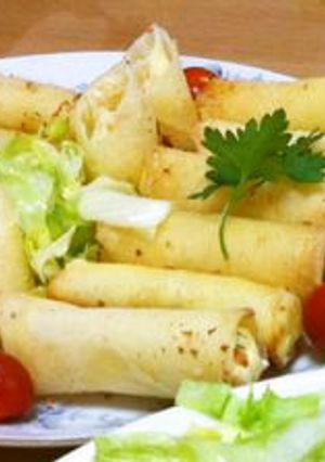ギリシャ風エビとクリームチーズの揚げ春巻-レシピのメイン写真