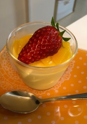ミキサーで簡単☆黄桃缶のレアチーズケーキ-レシピのメイン写真