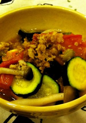 ワインによく合う♪夏野菜とそぼろのソテー-レシピのメイン写真