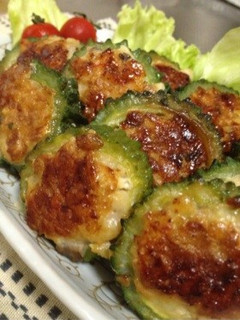 ゴーヤのエビ詰め焼き-レシピのメイン写真