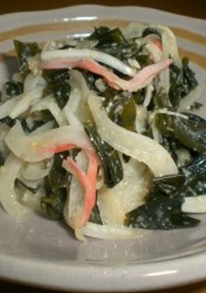 新玉ねぎとわかめのごま酢あえ-レシピのメイン写真