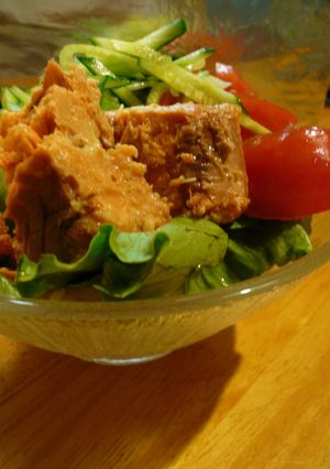 山盛り紅鮭缶と野菜のサラダそうめん-レシピのメイン写真