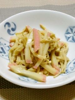 蒲鉾入りえのき茸のマヨネーズ炒め-レシピのメイン写真