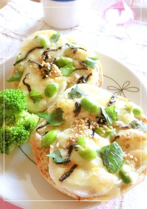 長芋×枝豆の塩昆布トースト-レシピのメイン写真