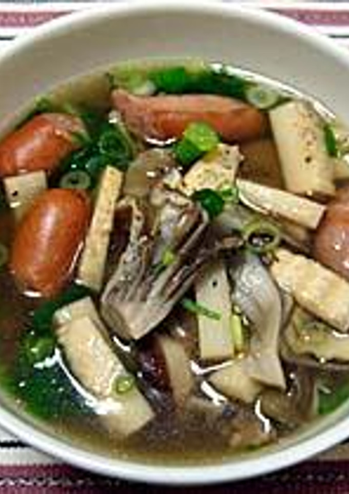 ソーセージときのこの中華風スープ-レシピのメイン写真