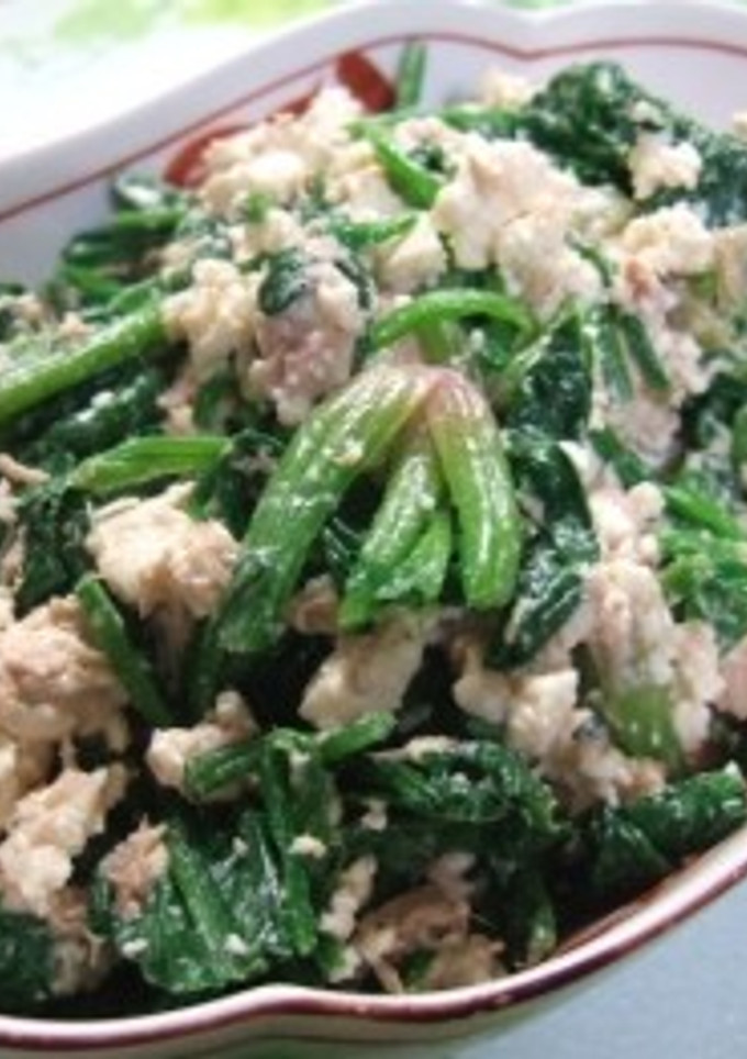 ほうれん草とツナの豆腐和え-レシピのメイン写真