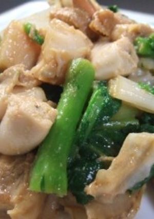 ホタテと長ネギとおいしい菜の酢味噌和え-レシピのメイン写真
