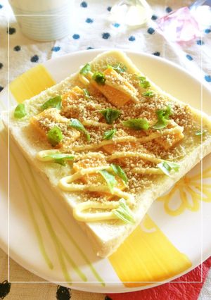 チーズと大葉の胡麻わさマヨパン-レシピのメイン写真