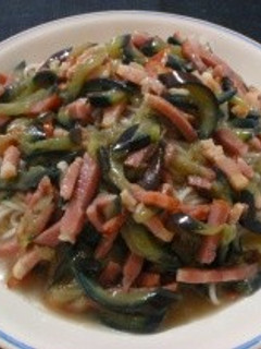 なすとベーコンのそうめん-レシピのメイン写真