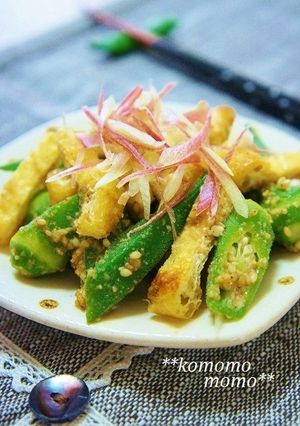 オクラと油揚げのポン酢ごま和え-レシピのメイン写真
