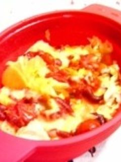 *ルクエ*キャベツのトマけちゃチーズ蒸し-レシピのメイン写真