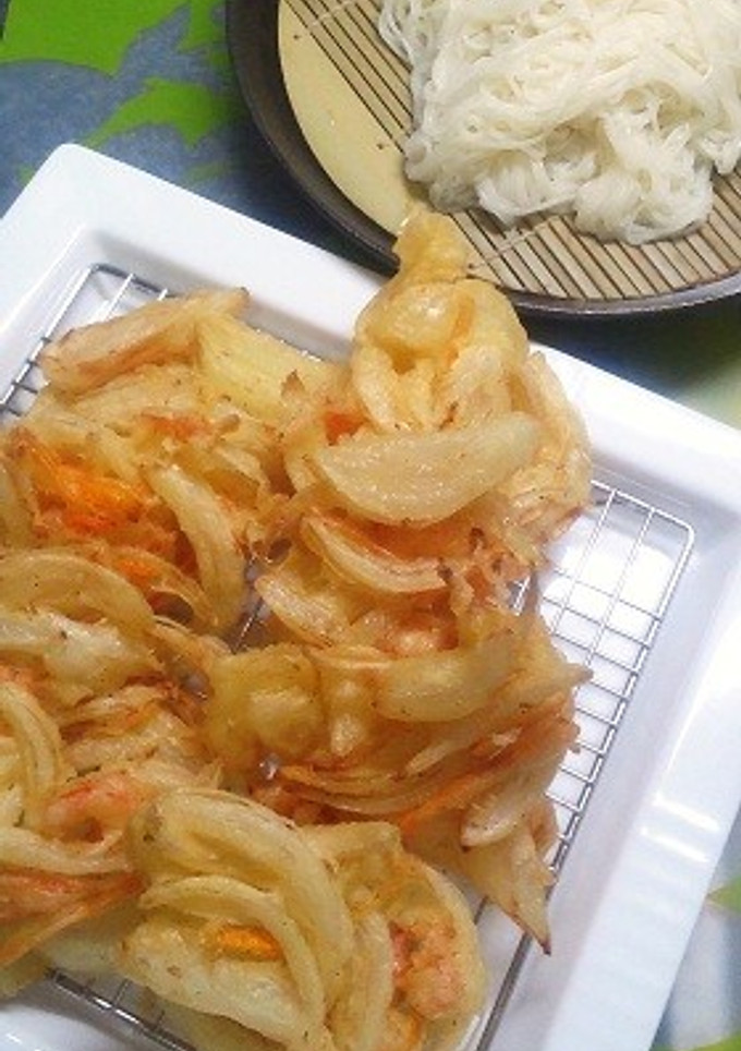 玉ねぎ・エビのサクッとかき揚げ～♪-レシピのメイン写真
