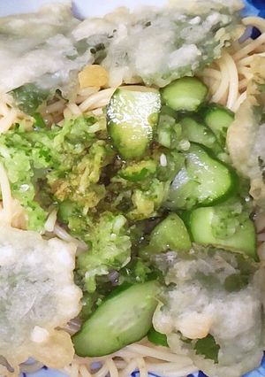 きゅうりのパスタ　しそ天添え-レシピのメイン写真