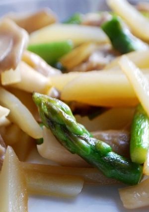 キノコとアスパラのじゃがバタ炒め-レシピのメイン写真