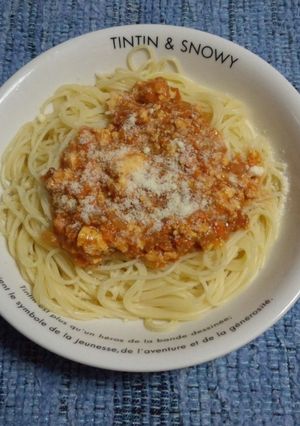 木綿豆腐のミートソースパスタ-レシピのメイン写真