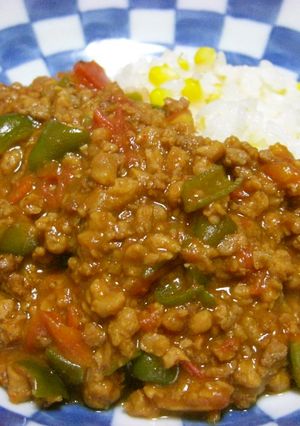 ☆夏☆ピーマンと挽き肉のトマトカレー♪-レシピのメイン写真