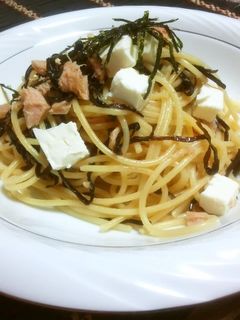 ツナとクリームチーズの和風塩昆布パスタ-レシピのメイン写真