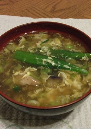 鶏肉とおくらのかき玉とろみ汁-レシピのメイン写真