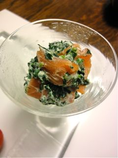スモークサーモンのモロヘイヤ和え-レシピのメイン写真