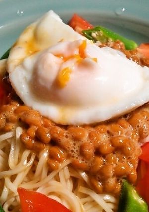 夏にぴったり☆納豆サラダひやむぎ-レシピのメイン写真