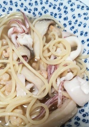 面倒くさがり屋さんの和風スープパスタ-レシピのメイン写真