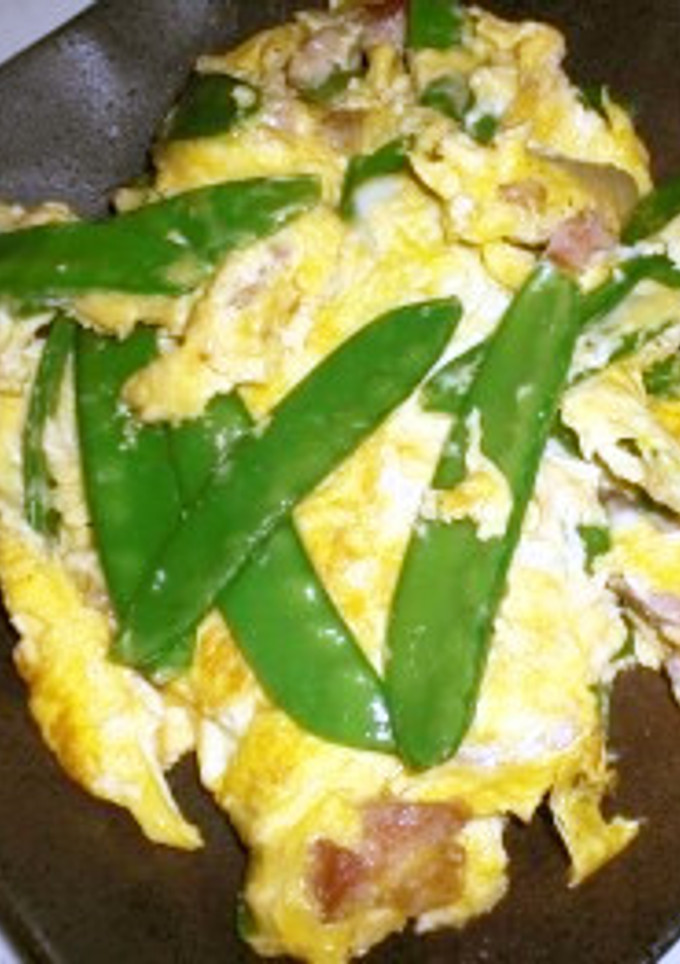鶏皮とさやえんどうの玉子とじ-レシピのメイン写真
