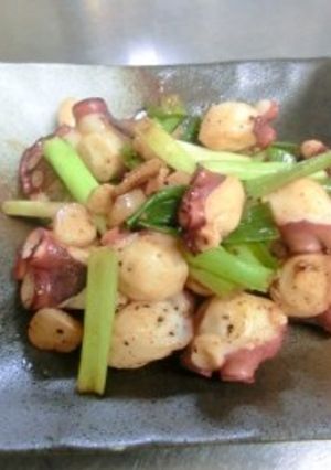 タコとねぎのニンニクバター炒め-レシピのメイン写真