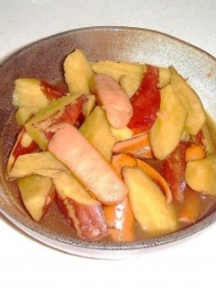 サツマイモとソーセージの白だし煮-レシピのメイン写真