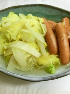 白菜とソーセージの白だし煮-レシピのメイン写真