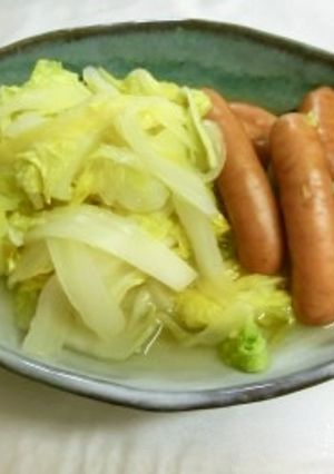 白菜とソーセージの白だし煮-レシピのメイン写真
