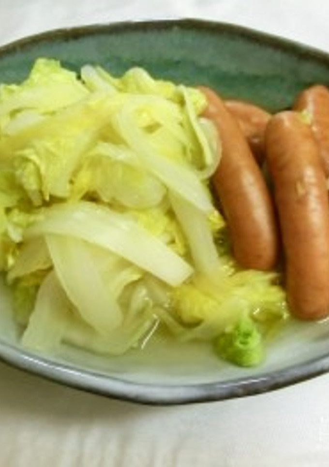 白菜とソーセージの白だし煮-レシピのメイン写真