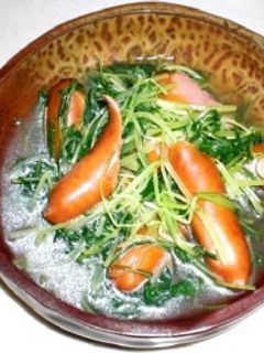 水菜とソーセージのおひたし-レシピのメイン写真
