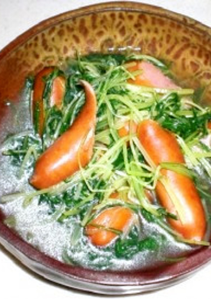 水菜とソーセージのおひたし-レシピのメイン写真